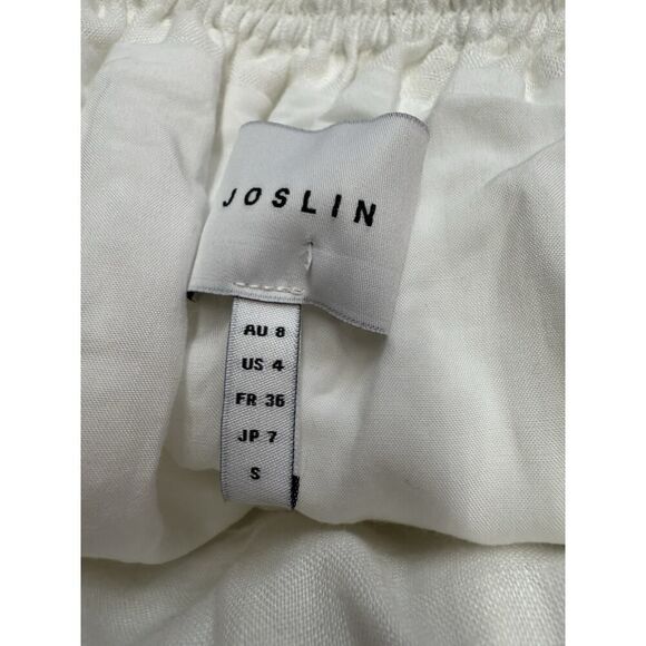 Joslin AnthropologieWhite Julianna Cotton Maxi Dress sz 4 Puff Sleeves Open Back - Picture 11 of 13